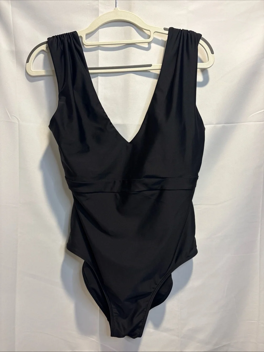 Summersalt The Ruched Backflip Black V-Neck One-Piece Swimsuit